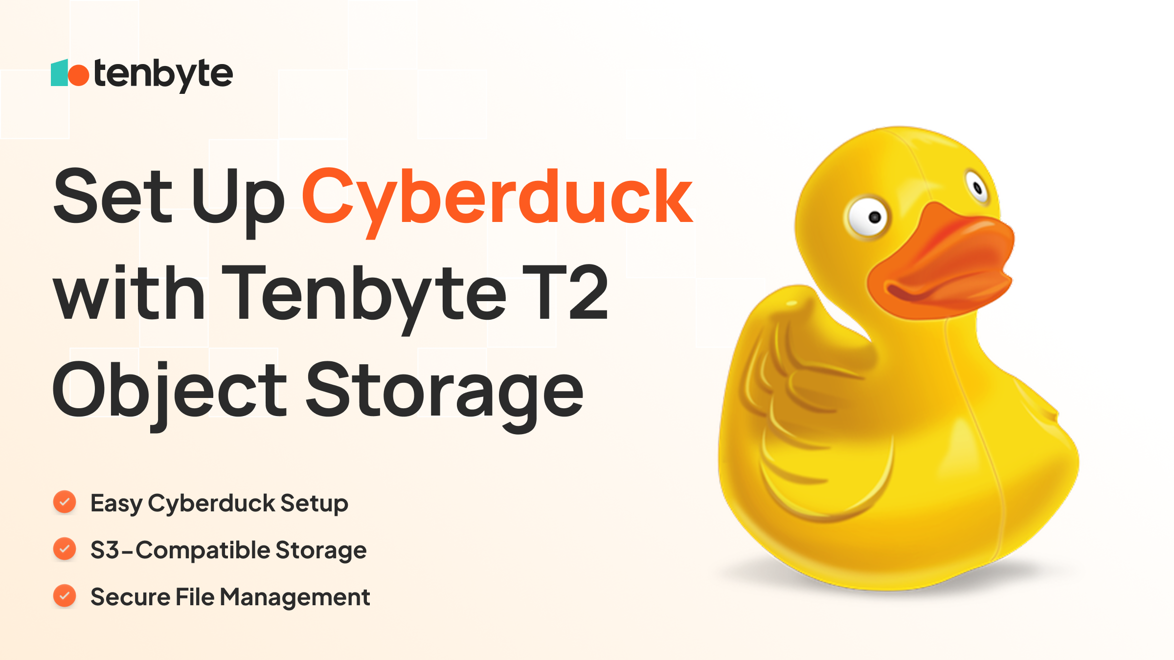How to connect Cyberduck to Tenbyte T2 object storage in minutes